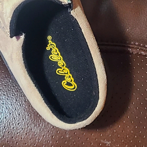 CABELAS WOMEN'S SIZE 8 MEDIUM SOFT SUEDE TAN LOAFERS - Picture 7 of 7